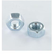 ECROU HEXAGONAL HU M10 PAS DE 125 ACIER ZING BLANC