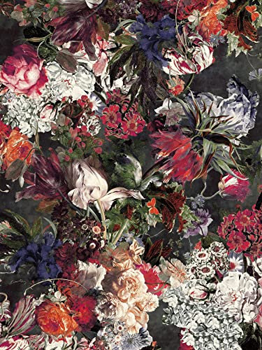 Rasch Tapete 606874 - Fototapete auf Vlies mit Blumen in Lila, Blumentapete, Vintage - 3,00m x 2,25m (LxB)