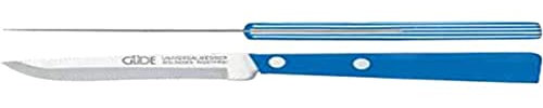 GÜDE Solingen - Universalmesser blau / weiß mit Wellenschliff, 10 cm, UNI, POM