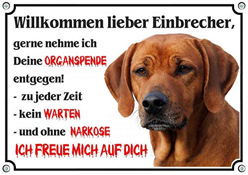 Petsigns Hundeschild mit Rhodesian Ridgeback - Warnschild Organspende - uv-beständig, DIN A4