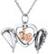 ChicSilver Silber Bild Medaillon Herzform Anhänger mit Flügel zum öffnen mit Geschenkebox für Muttertag/Weihnachten/Geburtstag