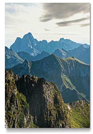 artboxONE Galerie-Print 90x60 cm Berge auf den Lofoten hochwertiges Acrylglas auf Alu-Dibond von FjöllArt