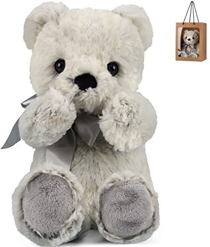 Bebamour Weiche Teddybären für Babys, Kuscheltiere, Plüschtiere für Mädchen und Jungen, Geburtstagsgeschenk, Heimdekoration, 42 cm/16,5 Zoll,2 Bow Ties Bear