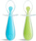 Munchkin Gentle Scoop Cuillères d'apprentissage en silicone pour tout-petits, bleu et vert