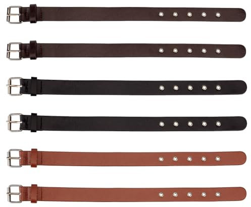 FINGERINSPIRE 6 Stück Steigbügelriemen Aus PU Leder Schwarz/Kaffee 2 Größen Traditionelle Kilt Verlängerungsriemen Mehrzweck Verlängerungsriemen Aus Leder Englisches Tack Fairhaven Steigbügelleder