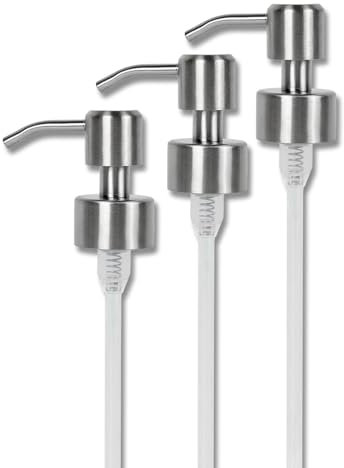 XNIVUIS 3 Pezzi Dispenser, Pompa in Acciaio Inox per Dispenser di Sapone Pompa di Ricambio, Sapone Distributore di Emulsioni Pompa Sostituire la Testa Applicare a un Diametro di 26 mm-28 mm (Argento)