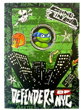 Thumbs up Ninja Turtles TMNT DIN A5 Notizbuch mit drehbarer Scheibe, 120 linierte Seiten, Als Notizbuch oder Tagebuch, Offizielles Merch