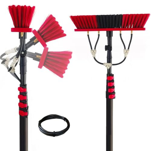 DFANCE 3.6-10.8M Kit di Pulizia Telescopico Wash Spazzolone per Pulizia di Pannelli Fotovoltaici e Solari 35/55cm Brush(Size:5.4M,Color:55cm Brush Head)