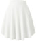 Damen Elegante Elastische Taille Ausgestellte A-Linie Midi Rock Basic Uniform Plissee Skater Röcke(M, Weiß)