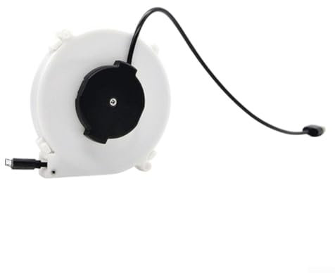 Retractable Cable Winders, ABS Fireproof Automatic Retractable 1-3 Meters Power Cord Reel, 220V Camping Cord Reel Protective Cover(3metersTYPE-C)