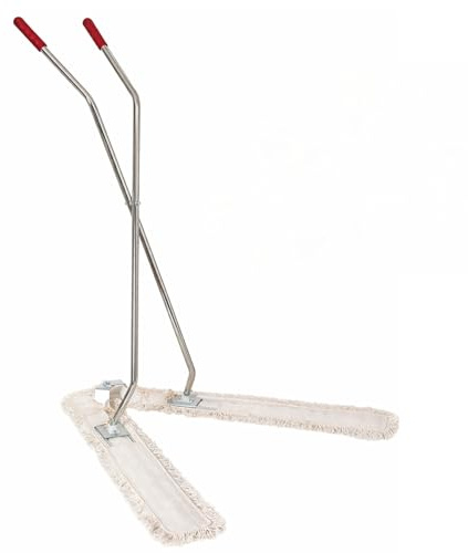 SGWEB Professional Scopa industriale a forbice con panno da 100 cm - Scopa per grandi dimensioni con Doppia frangia in cotone lavabile - Sistema professionale per grandi superfici
