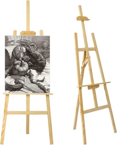 FERNVALE 59 Wooden Easel Stand for Wedding, Art, and Display - Adjustable Height Easel for Painting, Posters, Wedding Signs, and Table Plans