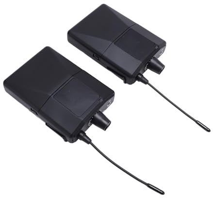 Omquot Receptor de Petaca de Frecuencia Ajustable para de Monitoreo de Oído Inalámbrico, Batería 4xAA, 3 Micrófonos, Muestreo de 48 KHz, UHF 500-999 MHz, Presentaciones en