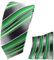 TigerTie - schmale Designer Krawatte Designer Einstecktuch in grün smaragdgrün silber anthrazit grau gestreift - Krawattenbreite 6 cm