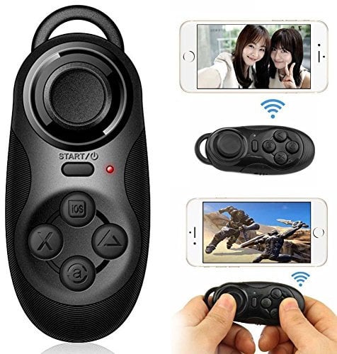 Kasstino Mini Portable Multi-functional Wireless Bluetooth 3.0 Gamepad Remote Controller Compatible with 3D VR Glasses Google Cardboard Selfie Camera Shutter Wireless Mouse Music Player iPhone iPad Ebook Tablet PC TV IOS Android PC systems