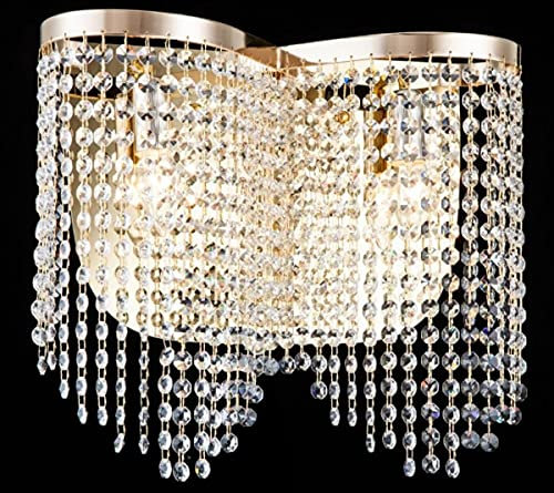 Casa Padrino Barock Kristall Wandleuchte Gold 40,5 x H 35 cm Antik Stil - Wandlampe Wand Beleuchtung