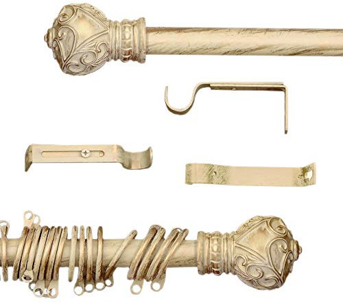 AT17 Gardinenstange Shabby Chic Gold Decor Collection 160-300 cm