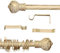 AT17 Gardinenstange Shabby Chic Gold Decor Collection 160-300 cm