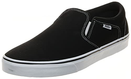 Vans Asher Unisex Sneaker, Canvas Black White, 46 EU