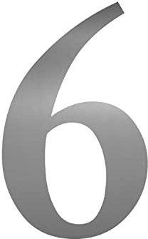 Zahlen-Aufkleber Nr. 6 in silber I Höhe 30 cm I selbstklebende Haus-Nummer, Ziffer zum Aufkleben für Außen, Briefkasten, Tür I wetterfest I kfz_481_6