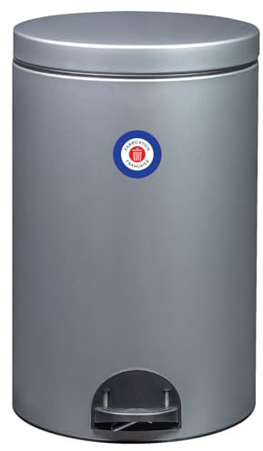 ROSSIGNOL Poubelle de cuisine à pédale. Capacité 20L, Fabrication française, Seau intérieur amovible avec anse, Pratique ELORA