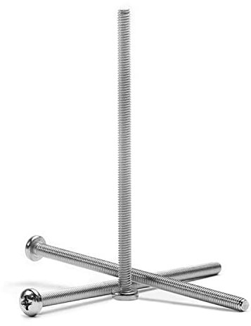 MroMax M4 x 80 mm Maschinenschrauben, Kreuzschlitzschraube, 304 Edelstahl, Silbergrau, 30 Stück