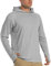 TACVASEN Herren Sonnenschutz Hoodie Sommer Atmungsaktiv Langarmshirts UPF 50+ mit Kapuze, Hell Grau, XL