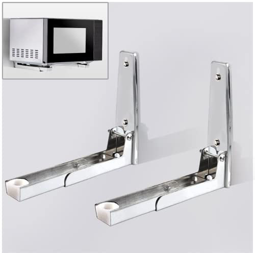 Soporte para Horno y Microondas Soporte Microondas de 2 piezas, Soporte de Estante Plegable Ajustable Robusto para Cocina retráctil Cargas de hasta 35 kg para horno de microondas