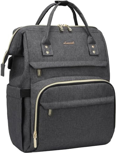 LOVEVOOK Laptop Backpack Womens, Small Backpacks fits 13.3 Waterproof School Bags Rucksack Casual Ladies Daypack with USB Charging Port for College Work Travel Business (14inch, Black)