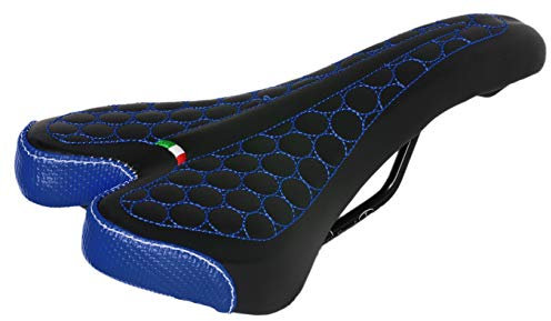 FatBike Montegrappa Fahrradsattel für MTB Trekking, Unisex, SM-4010, hergestellt in Italien, Blau