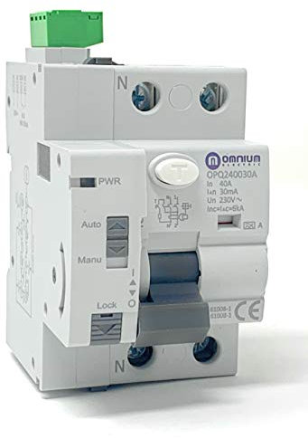 OMNIUM ELECTRIC - PROTEC Interruptor Diferencial Auto Rearmable 6kA, 2P - 40A, 30mA Clase A Superinmunizado