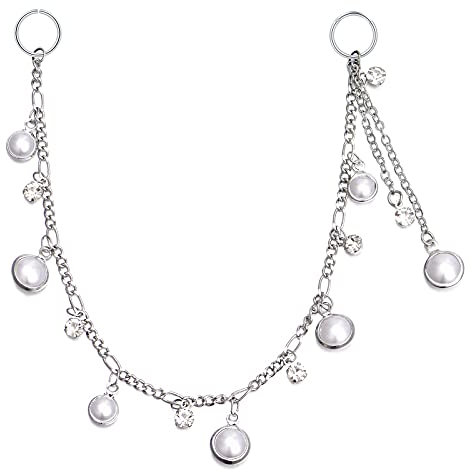 D.Bella Kette von Nase zu Ohr,Gefälschte Nasen-Ring-Kette Ohrring Piercing Fakepircings Nase Fake Septum Nose Ring Frauen-Körper-Schmuck