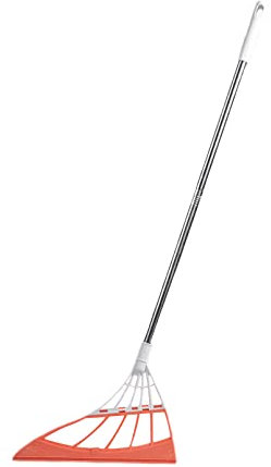 Zauberbesen Besen mit Stiel Magischer Besen 90/93cm Lang Haushaltssilikon-Wischmopp Entfernung Von Tierhaaren Wasserschaberbesen für Parkett, Steinböden und Fenster (Orange,1 Stück)