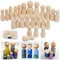 24 Stück Unvollendete Holzfiguren Puppen, Peg Puppen Holz Familie Figuren, Rohholz-Figurenkegel spielfiguren Holz, DIY natürliche BastelnHolz für Geburtstag Hochzeit Dekoration Bemalen Basteln