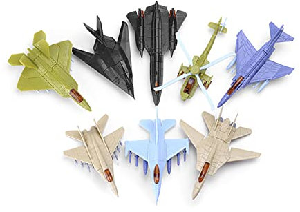 DONGYUCHUN 8 Pieces of Classic Glue-Free 4D Assembled Aircraft Fighter Aviation Military Model Children's Education Toys