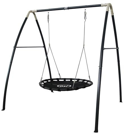 AXI Portique en Métal avec Balançoire Nid d'Oiseau Enfant | Balançoire Ronde pour Le Jardin