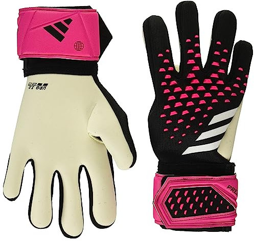 adidas Unisex-Adult League Predator Goalie Gloves, Black/White/Team Shock Pink, 11.5