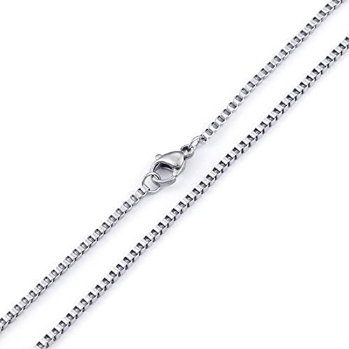 ANAZOZ Herren Kette Edelstahl 45,5 cm, Halskette Herren Ohne Anhänger Venezianierkette 2mm Breit Silber
