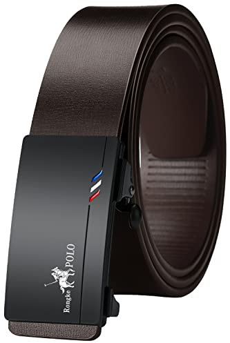 Oyifan Herren Ledergürtel, Schwarz, 35mm Breit, Größe 60-90cm, Automatikschließe, Verstellbar, für Herrenkleid, Hose, Anzug, Jeans, Lässig, Eleganter Box für Geschenkideen