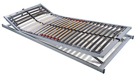BeSports Lattenrost 90x200 cm Duo Powerflex KF fertig montiert/TÜV Zertifiziert/7 Zonen/28 Leisten/für alle Matratzen/Höhe 4,5 cm/Lattenroste produziert in Deutschland