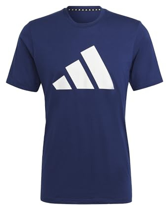 adidas Herren Train Essentials Feelready Logo Training Tee, Dark Blue/White, XXL Tall