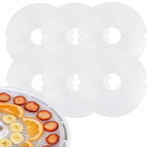 6 pieces 11.6inch Premium Round Dehydrator Sheets Reusable non-stick Food Dehydrator Machine Mesh Screen for fruit dryer