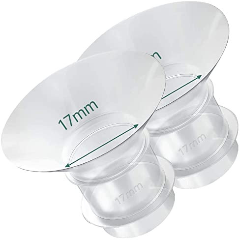 MOMMED Breast Pumps Accessories, 17mm Flange Inserts for 24mm Silicone Breast Shield/Flange Inserts, 17mm Flange Inserts to Reduce 24 mm Nipple Tunnel Down to 17mm, 2 Pack
