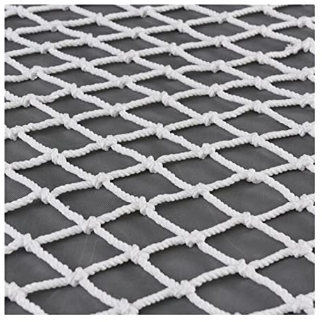 ZXHKZDX Weißes Geflochtenes Nylon-Seilnetz, Trennwand Dekoratives Fischernetz, Anti-Fall-Netz Für Außengebäude, Schützendes Netz, Spielplatz Baumhaus Netz (Color : 10cm, Size : 1x10m)