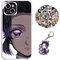 Demon Slayer Kanaea Anime Design Case for iPhone 7/8 Plus [With Keychain & 50pcs Stickers] Transparent Soft Silicona