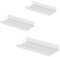 Stonebroo 3er Set Metall Wandregal Klein, Weiß Mini CD Regal, Länge 20/20/20 cm, Wandboard Schmal, Modern Bad Wohnzimmer Schweberegal für Dekos