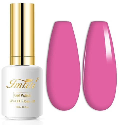 Gel Nail Polish, Hot Pink,Dark Pink,Long Lasting,Chip Resistant Nail Art Manicure Pedicure for Professional, Salon & Home Use,15ml (Requires Drying Under UV LED Lamp)