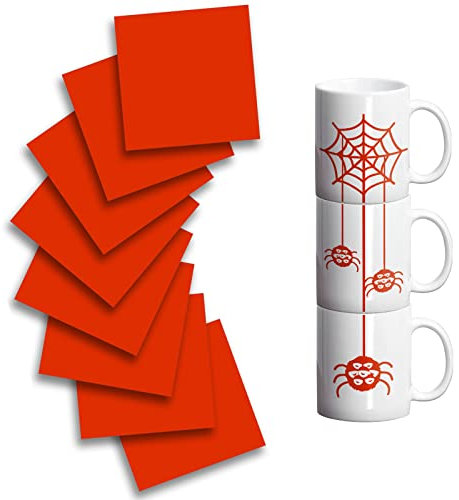 KASYU Infusible Ink Transfer Sheets Bundle for Cricut Mug Press artsupplies,8Pcs 12x11.8Inch Solid Red Infused Ink for Sublimation,Pre-Inked Sublimation