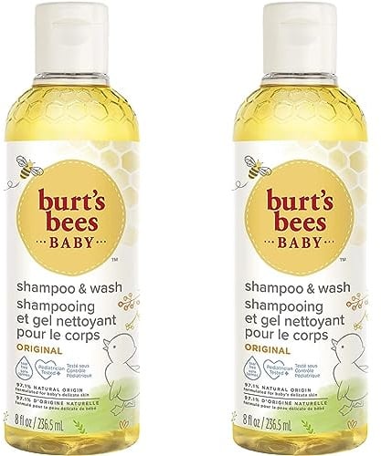 Burt's Bees Baby Shampoo & Waschgel, Parfümfreie, sanfte Babyseife, 236.5 ml (Packung mit 2)