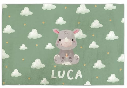 Tischsets. Tischsets für Kinder. Personalisierte Tischdecke. Tischdecke aus Stoff. Rechteckig 30x45 cm. Verschiedene Designs. Rino Wolken